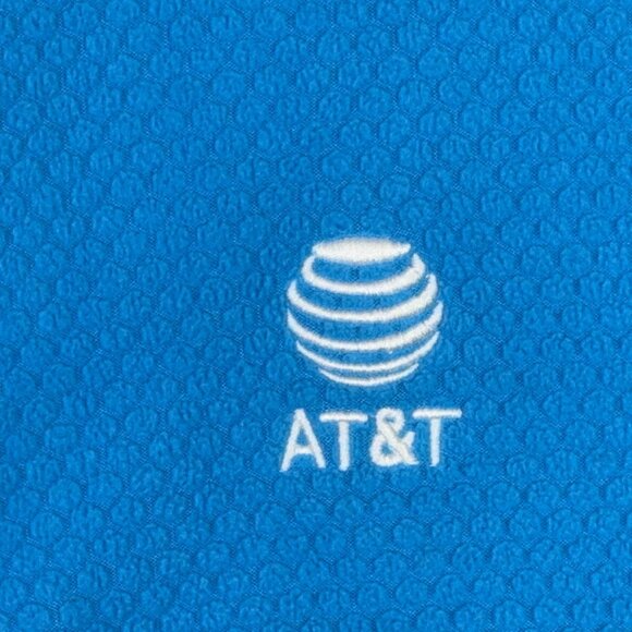 AT&T Fleece Jacket Mens Large L Light Blue Honeycomb Full Zip Sweater Workwear - Picture 5 of 8